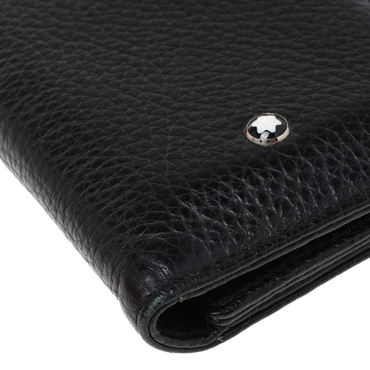 Pre Owned Montblanc Black Leather Meisterstuck Trifold Card Holder 