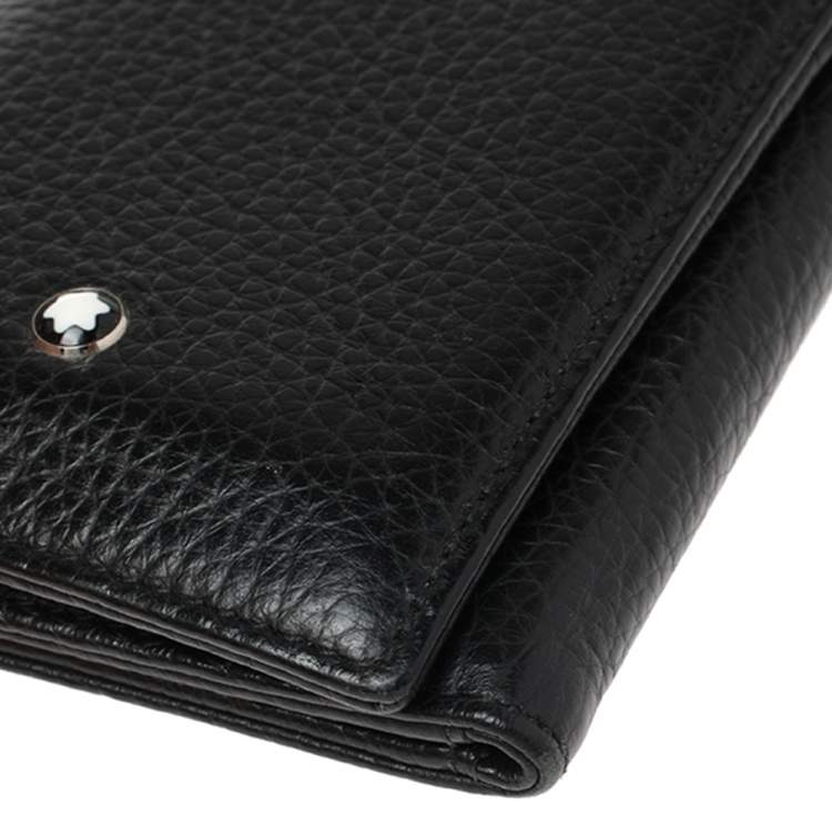 Pre Owned Montblanc Black Leather Meisterstuck Trifold Card Holder 