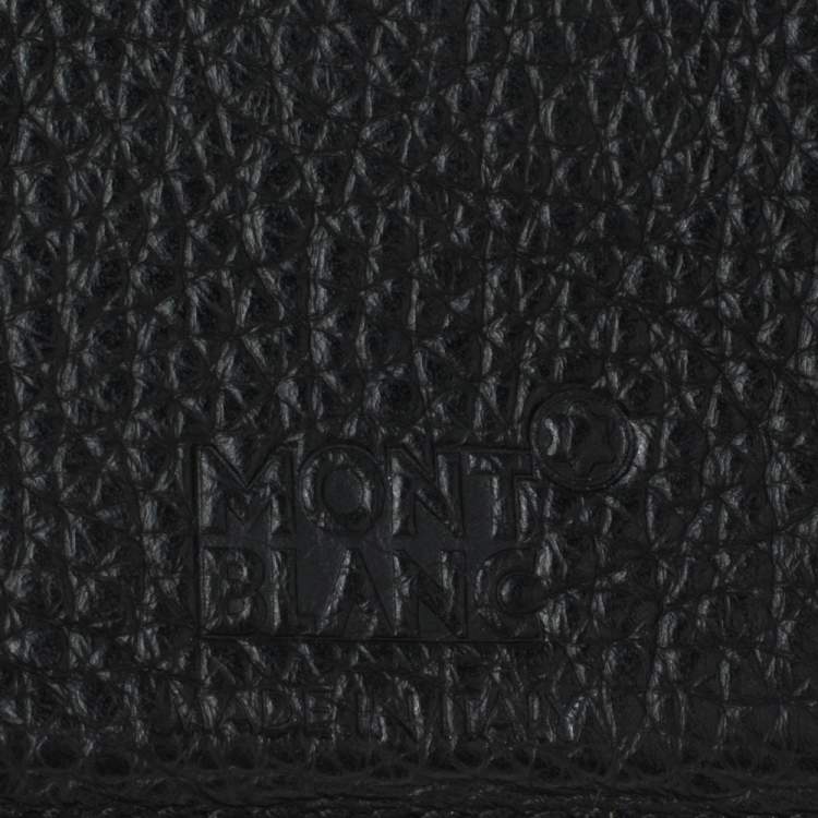 Pre Owned Montblanc Black Leather Meisterstuck Trifold Card Holder 