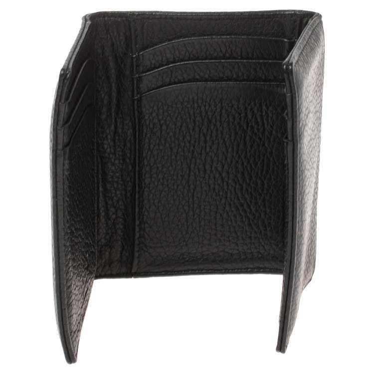 Pre Owned Montblanc Black Leather Meisterstuck Trifold Card Holder 
