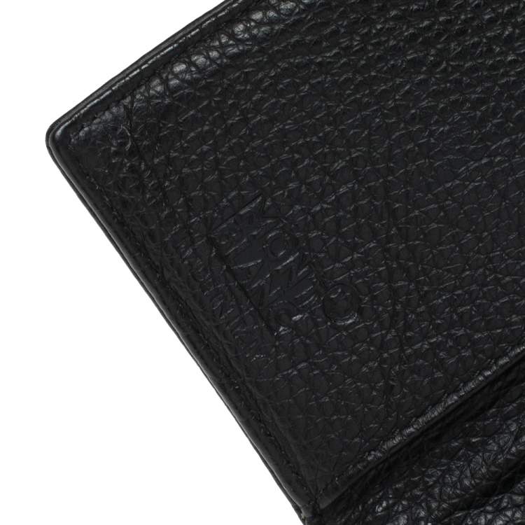 Pre Owned Montblanc Black Leather Meisterstuck Trifold Card Holder 