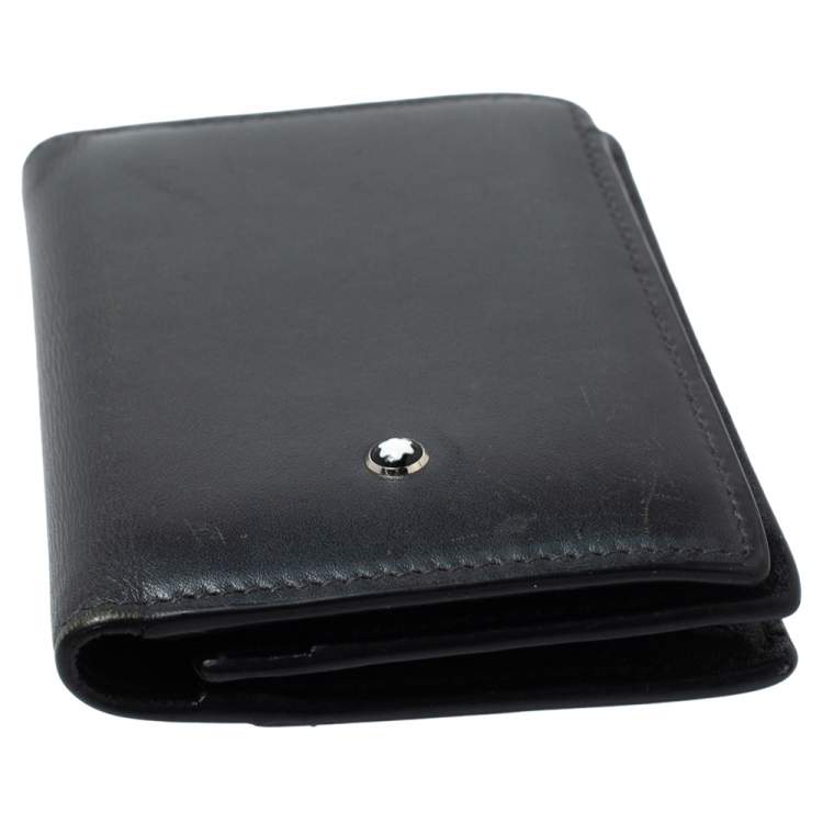 Pre Owned Montblanc Dark Grey Leather Meisterstuck Business Card Holder