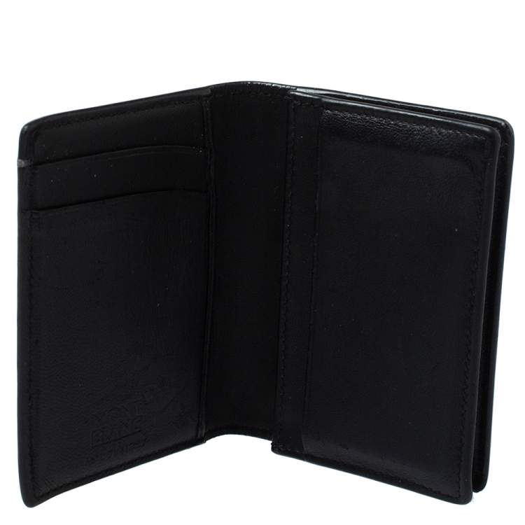 Pre Owned Montblanc Dark Grey Leather Meisterstuck Business Card Holder