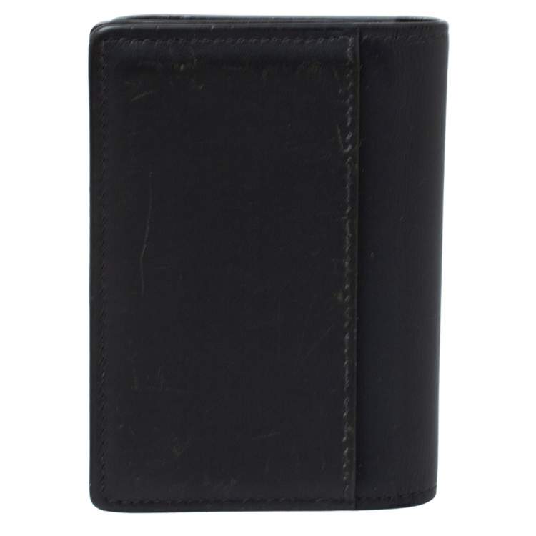 Pre Owned Montblanc Dark Grey Leather Meisterstuck Business Card Holder