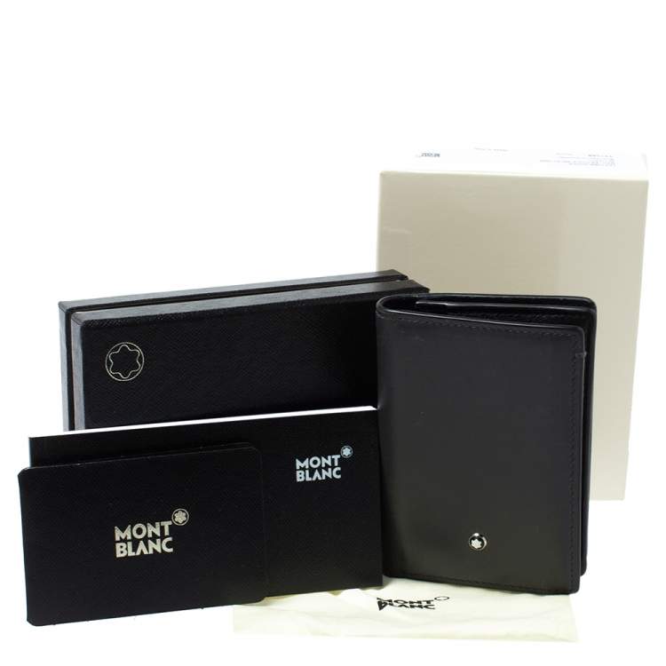 Pre Owned Montblanc Dark Grey Leather Meisterstuck Business Card Holder