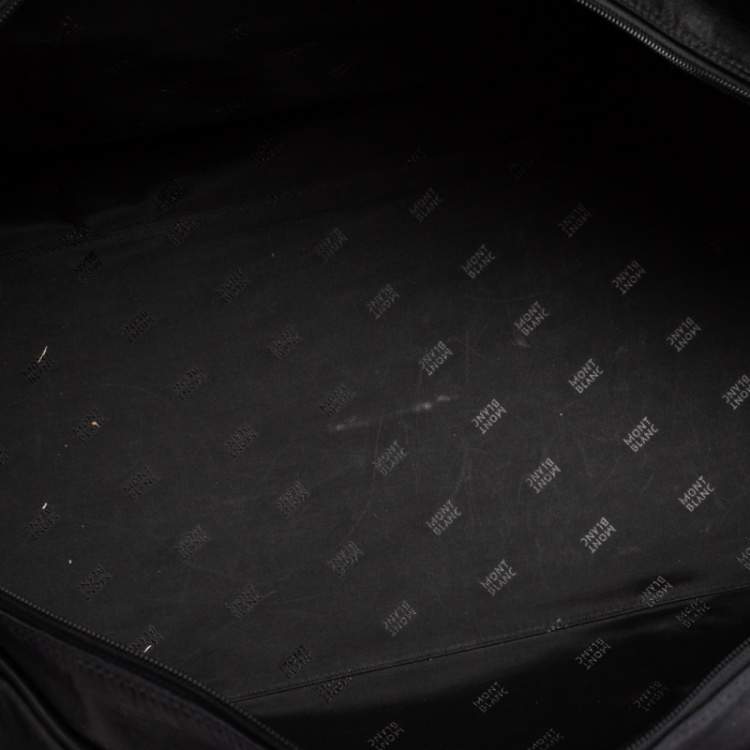 Pre Owned Montblanc Black Leather Weekender Duffel Bag