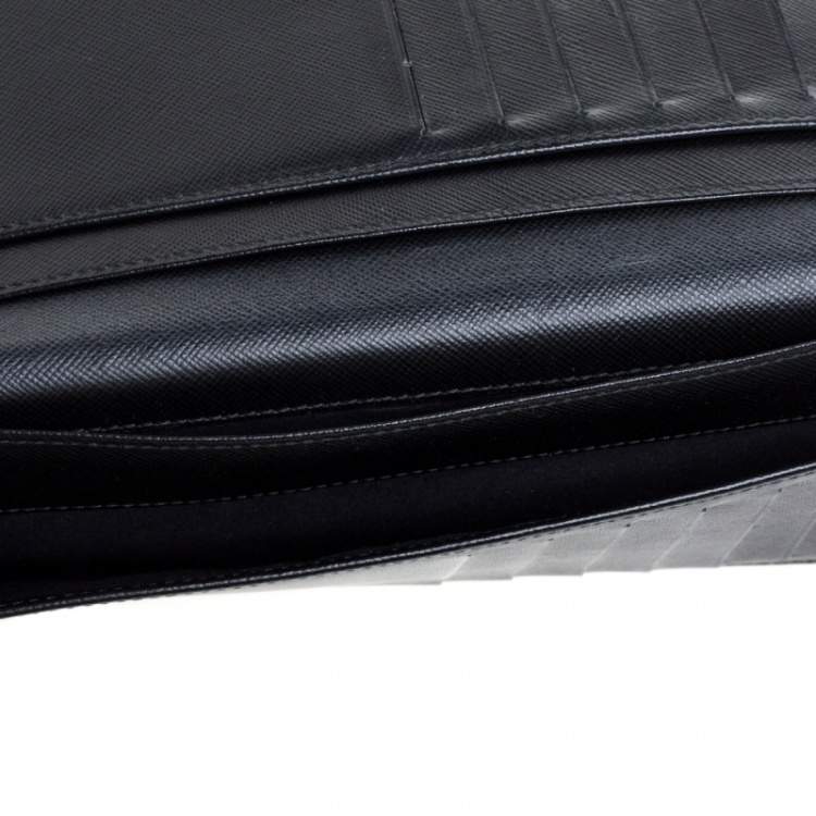 مملوكة مسبقًا Montblanc Black Coated Canvas and Leather Signature Continental Wallet