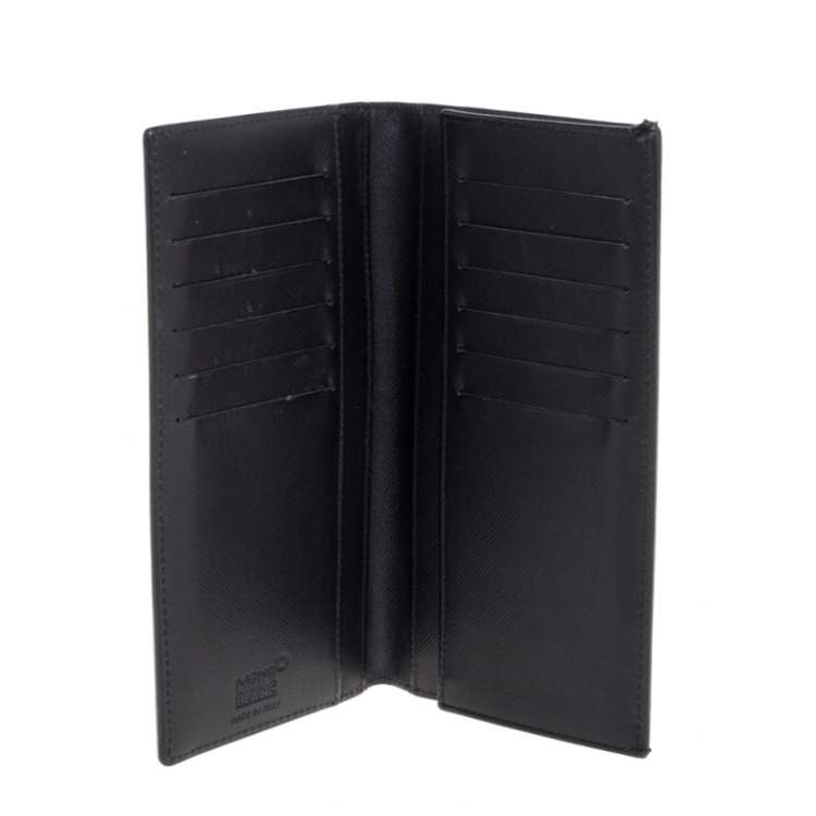 مملوكة مسبقًا Montblanc Black Coated Canvas and Leather Signature Continental Wallet