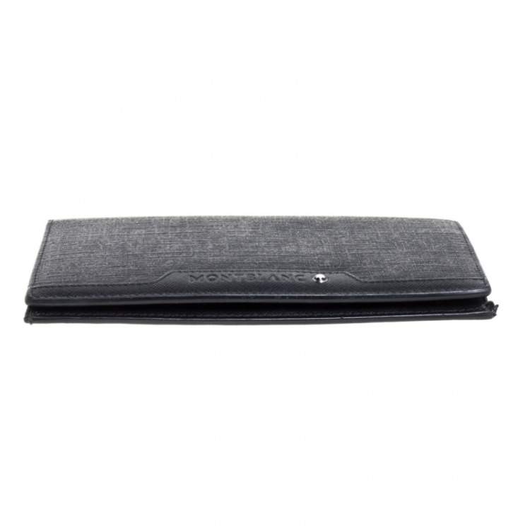 مملوكة مسبقًا Montblanc Black Coated Canvas and Leather Signature Continental Wallet