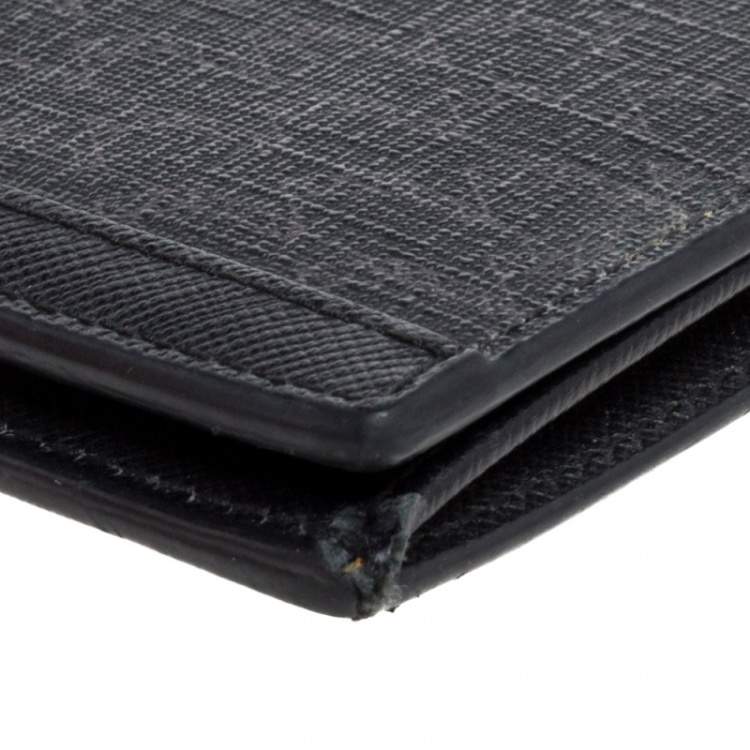 مملوكة مسبقًا Montblanc Black Coated Canvas and Leather Signature Continental Wallet