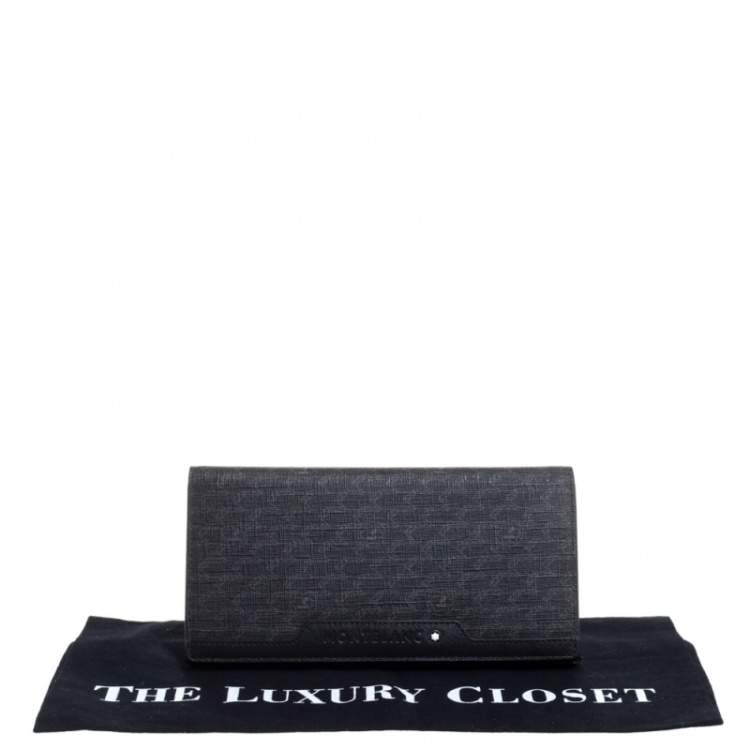 مملوكة مسبقًا Montblanc Black Coated Canvas and Leather Signature Continental Wallet