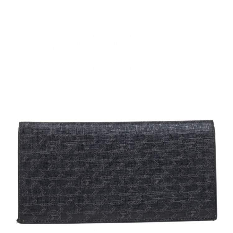 مملوكة مسبقًا Montblanc Black Coated Canvas and Leather Signature Continental Wallet
