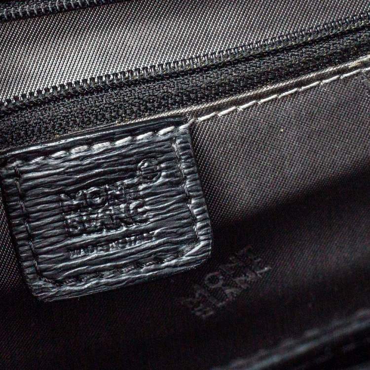 Pre Owned Montblanc Black Textured Leather Westside Double Gusset Briefcase
