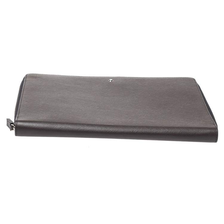 Pre Owned Montblanc Grey Leather Meisterstuck iPad Pouch 