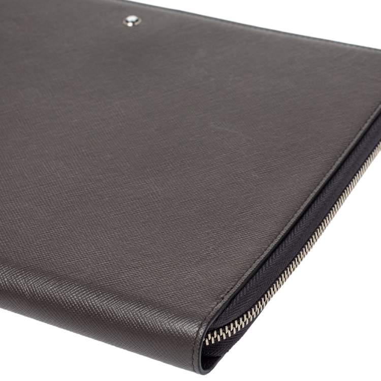 Pre Owned Montblanc Grey Leather Meisterstuck iPad Pouch 