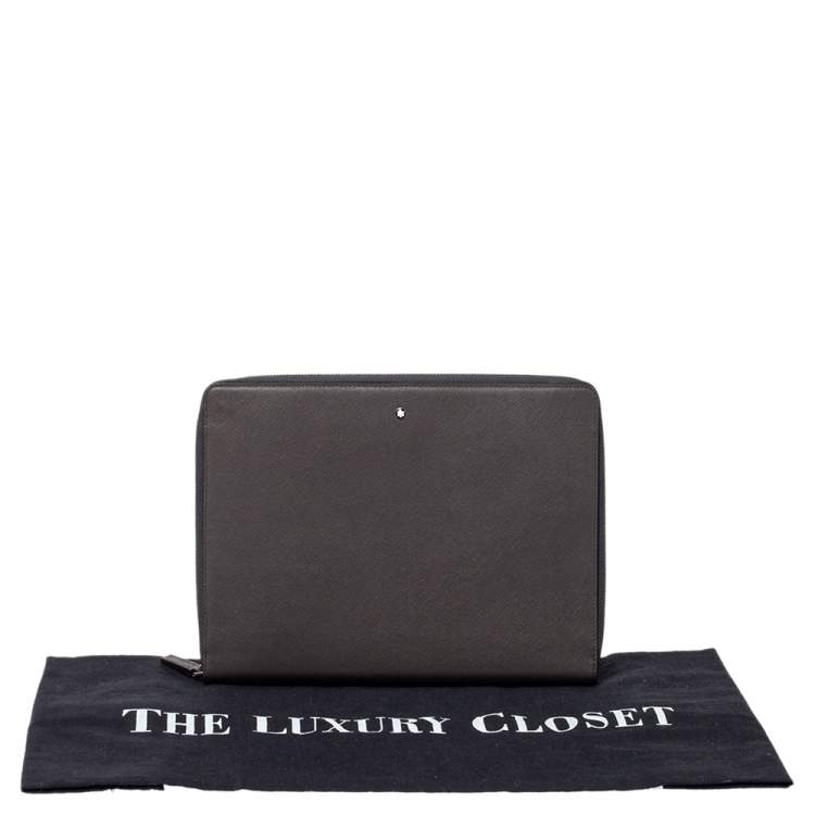 Pre Owned Montblanc Grey Leather Meisterstuck iPad Pouch 