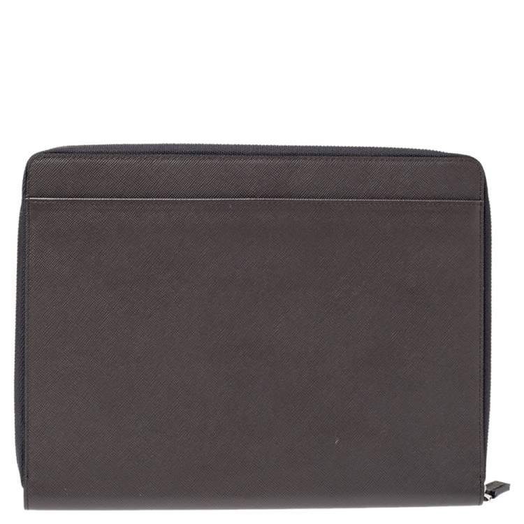 Pre Owned Montblanc Grey Leather Meisterstuck iPad Pouch 