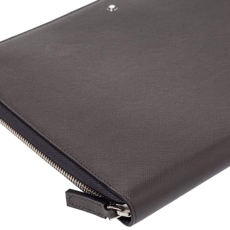 Pre Owned Montblanc Grey Leather Meisterstuck iPad Pouch 