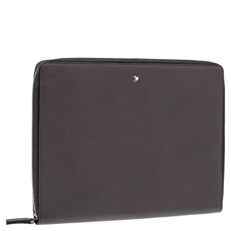 Pre Owned Montblanc Grey Leather Meisterstuck iPad Pouch 