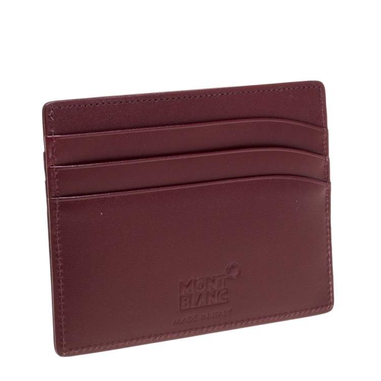Pre Owned Montblanc Maroon Leather Meisterstück 6CC Card Holder 