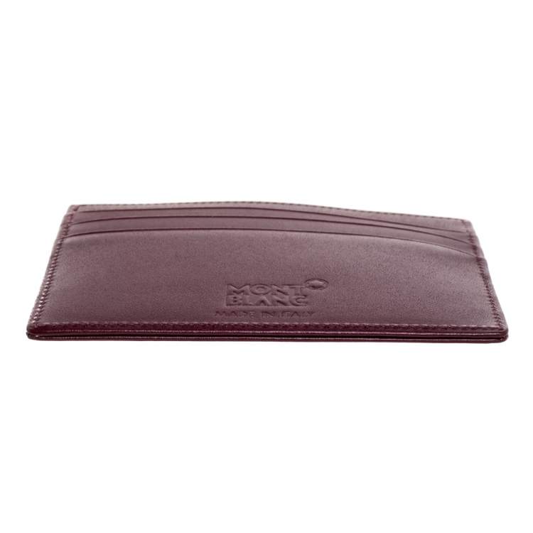 Pre Owned Montblanc Maroon Leather Meisterstück 6CC Card Holder 
