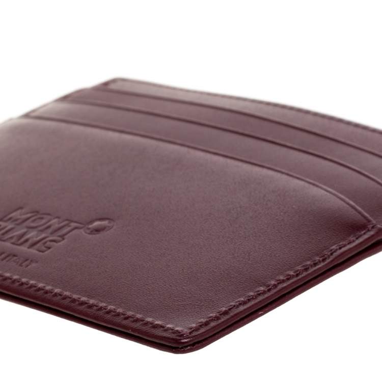 Pre Owned Montblanc Maroon Leather Meisterstück 6CC Card Holder 