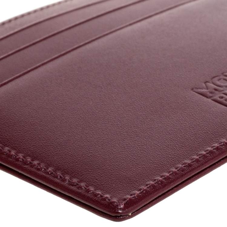 Pre Owned Montblanc Maroon Leather Meisterstück 6CC Card Holder 