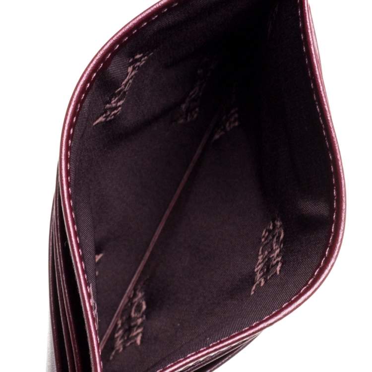 Pre Owned Montblanc Maroon Leather Meisterstück 6CC Card Holder 
