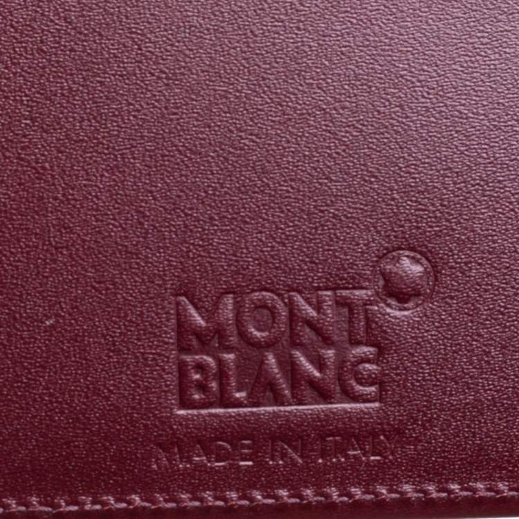 Pre Owned Montblanc Maroon Leather Meisterstück 6CC Card Holder 