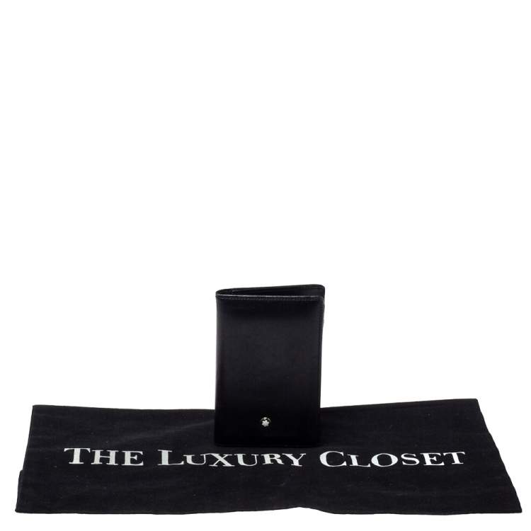 Pre Owned Montblanc Black Leather Meisterstuck Business Card Holder