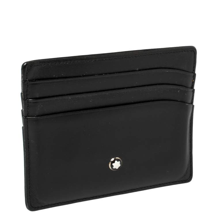 Pre Owned Montblanc Black Leather Meisterstuck Card Holder 6CC