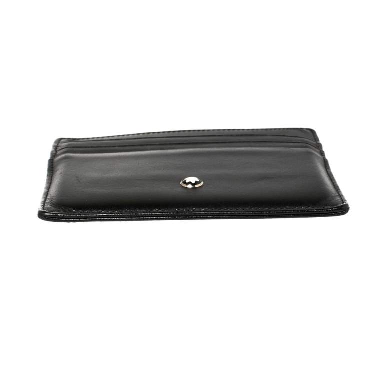 Pre Owned Montblanc Black Leather Meisterstuck Card Holder 6CC