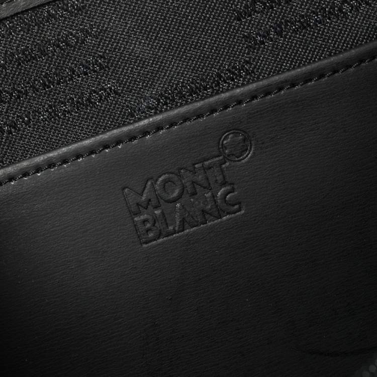 Pre Owned Montblanc Black Fabric and Leather Double Gusset Nightflight Briefcase