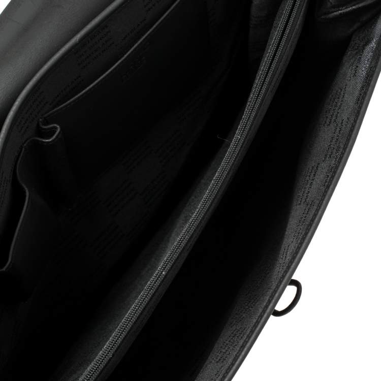 Pre Owned Montblanc Black Fabric and Leather Double Gusset Nightflight Briefcase