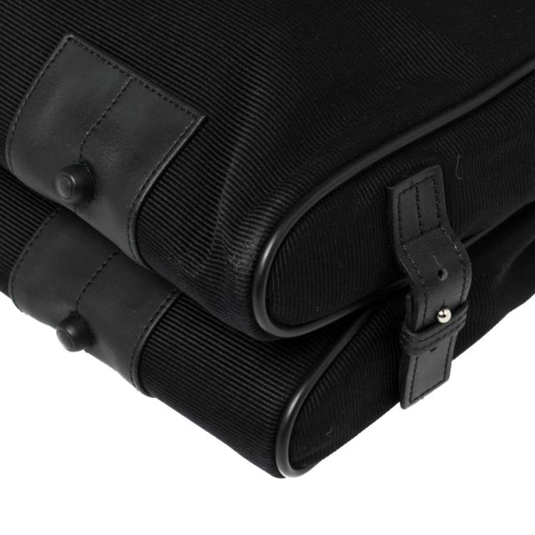 Pre Owned Montblanc Black Fabric and Leather Double Gusset Nightflight Briefcase