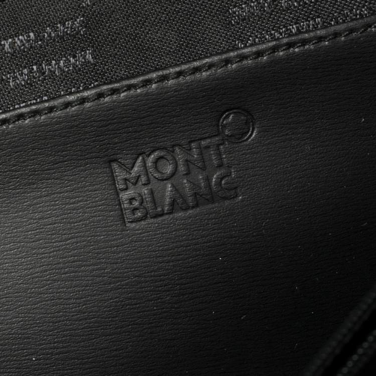 Pre Owned Montblanc Black Fabric and Leather Double Gusset Nightflight Briefcase