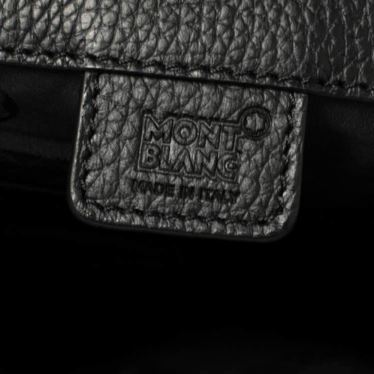 Pre Owned Montblanc Black Leather Meisterstuck North South Messenger Bag