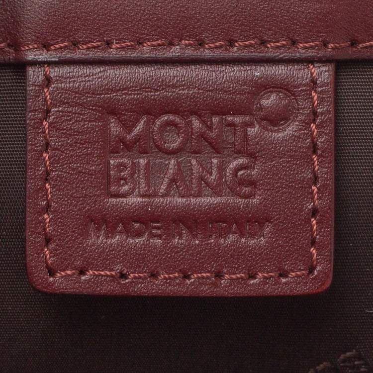 Pre Owned Montblanc Maroon Leather Meisterstuck Zip Portfolio
