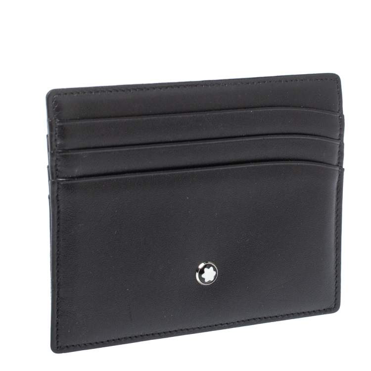 Pre Owned Montblanc Black Leather Meisterstuck Card Holder 6CC