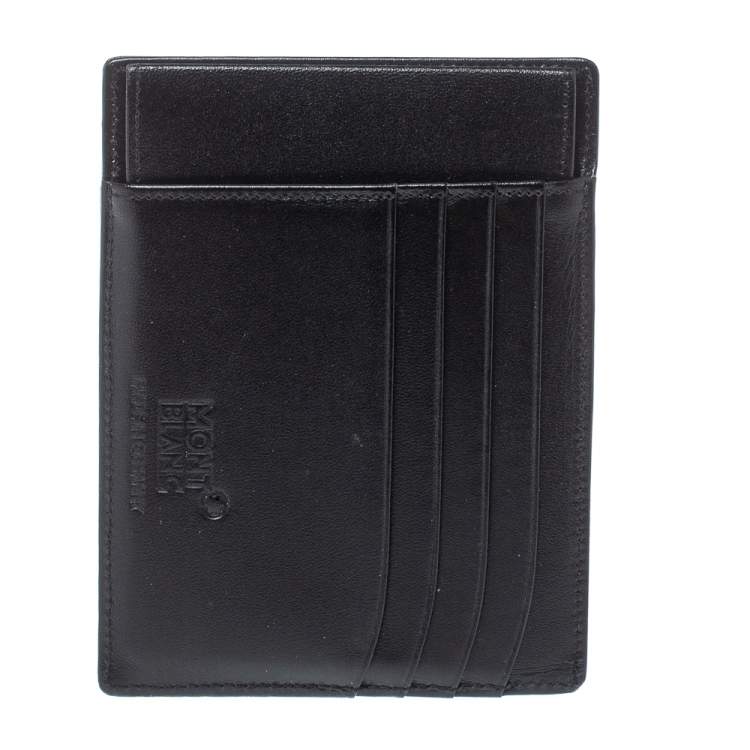 Pre Owned Montblanc Black Leather Sartorial Pocket 4cc with ID Card Holder