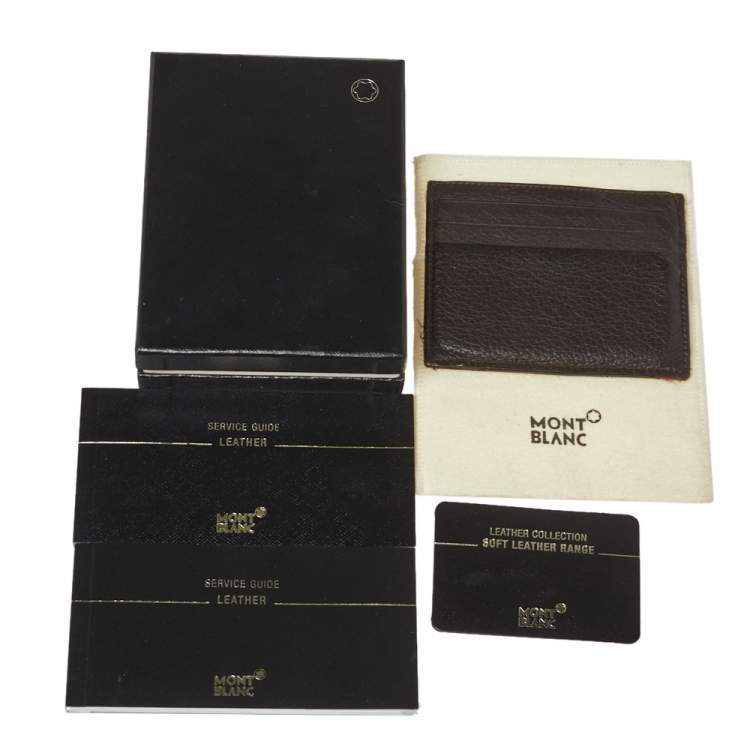 Pre Owned Montblanc Dark Brown Leather Card Holder 