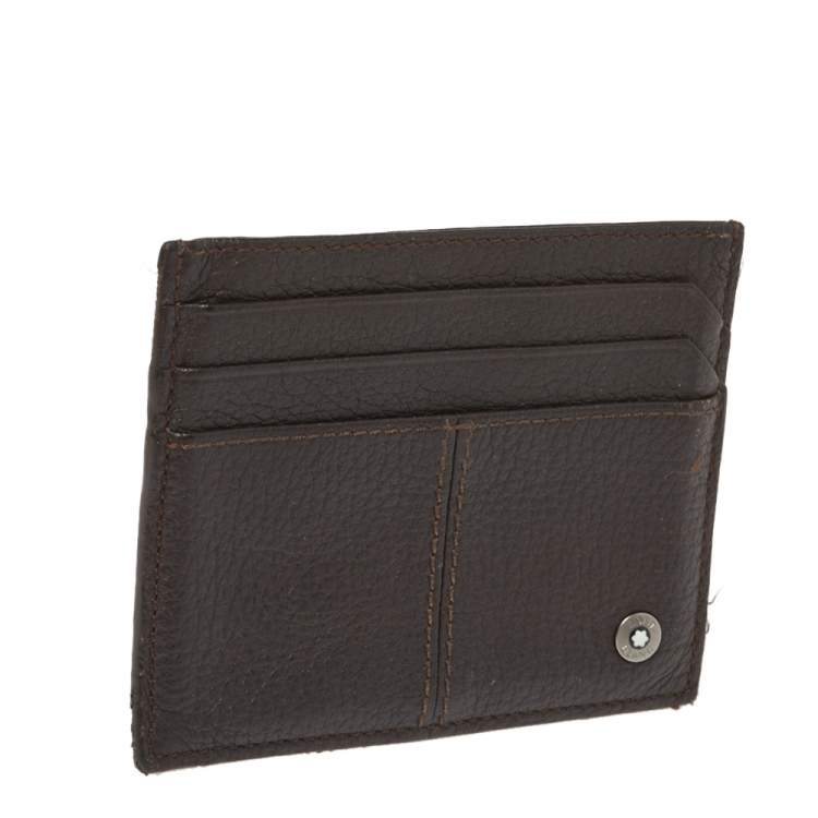 Pre Owned Montblanc Dark Brown Leather Card Holder 