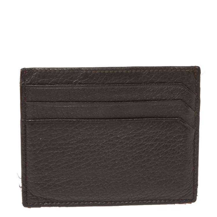 Pre Owned Montblanc Dark Brown Leather Card Holder 