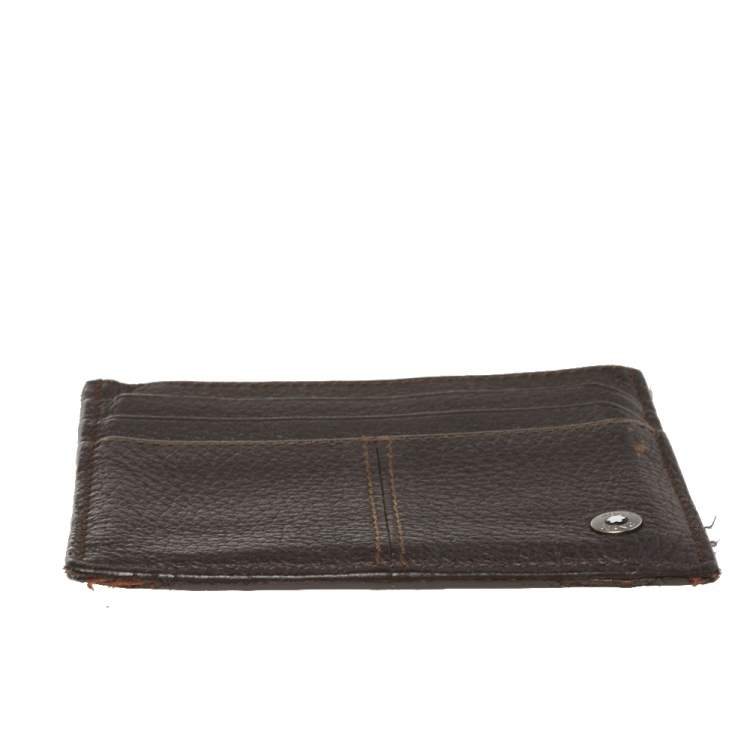 Pre Owned Montblanc Dark Brown Leather Card Holder 