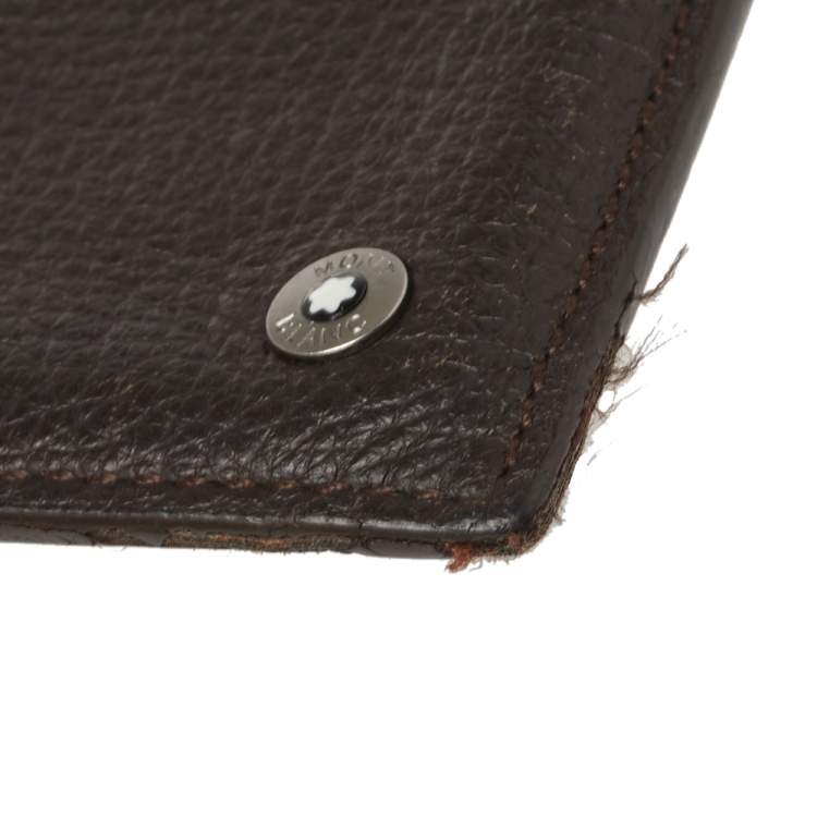 Pre Owned Montblanc Dark Brown Leather Card Holder 