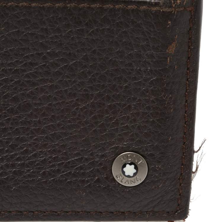 Pre Owned Montblanc Dark Brown Leather Card Holder 