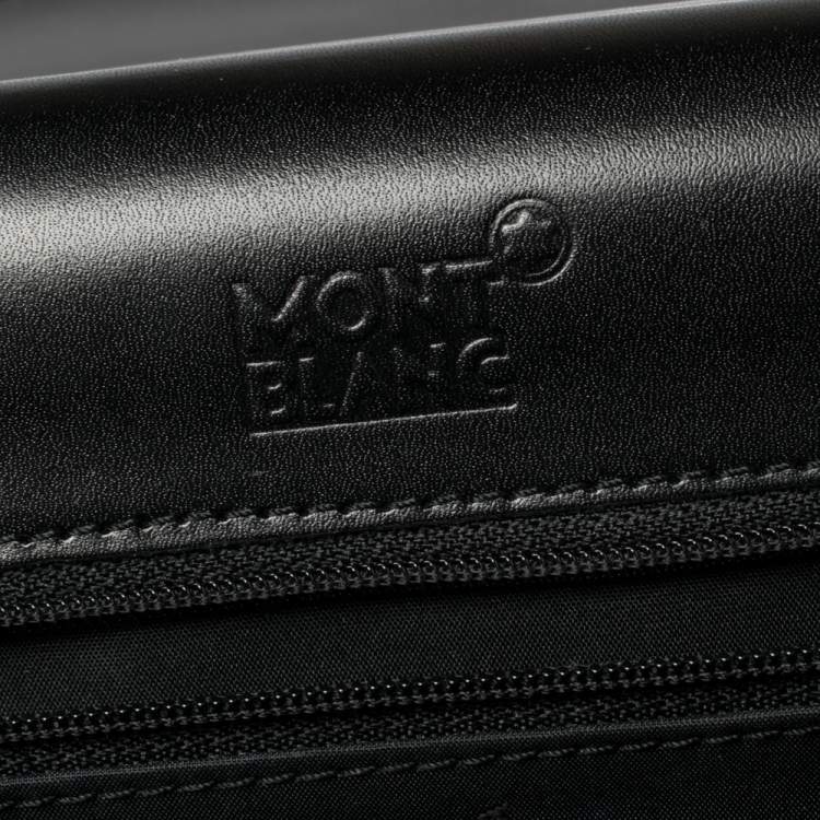 Pre Owned Montblanc Black Leather Meisterstuck Triple Gusset Briefcase