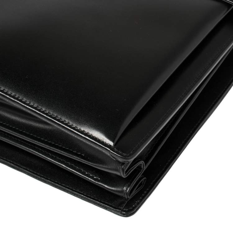 Pre Owned Montblanc Black Leather Meisterstuck Triple Gusset Briefcase