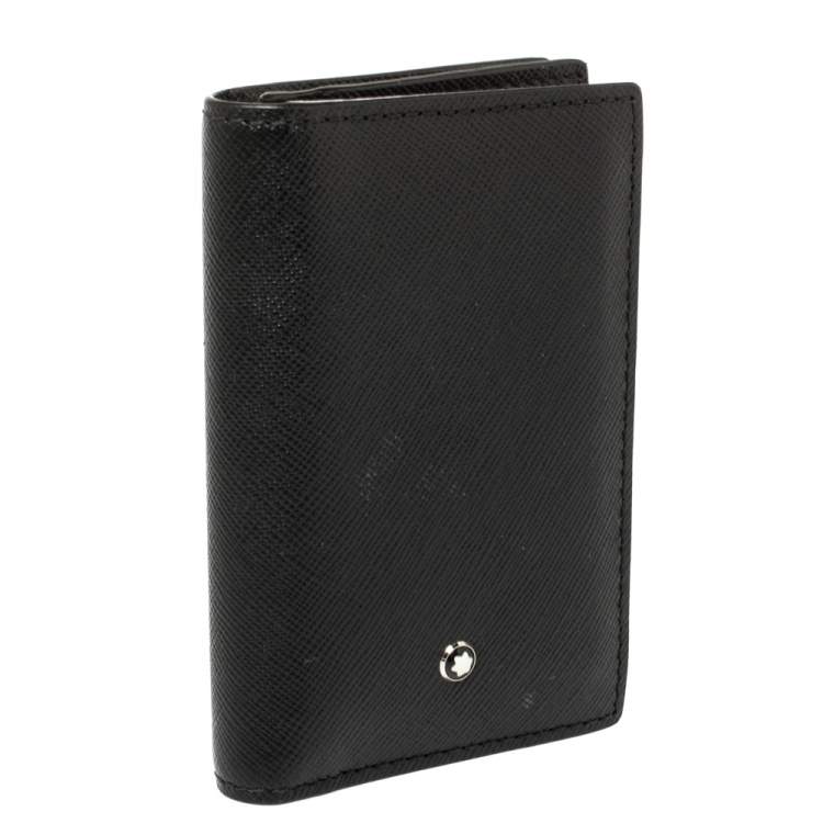 Pre Owned Montblanc Black Leather Meisterstuck Business Card Holder