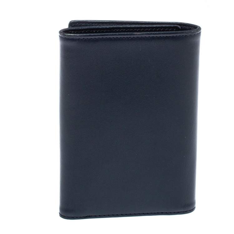 Pre Owned Montblanc Navy Blue Leather Meisterstuck Trifold Wallet